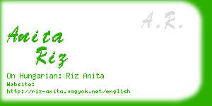 anita riz business card